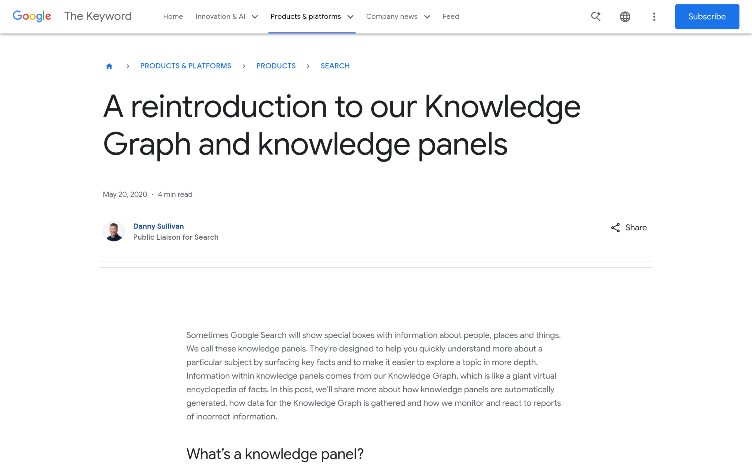 How Google's Knowledge Graph Works (and How to Get Your WordPress Site Into It) Google explanation of the knowledge graph and knowledge panels