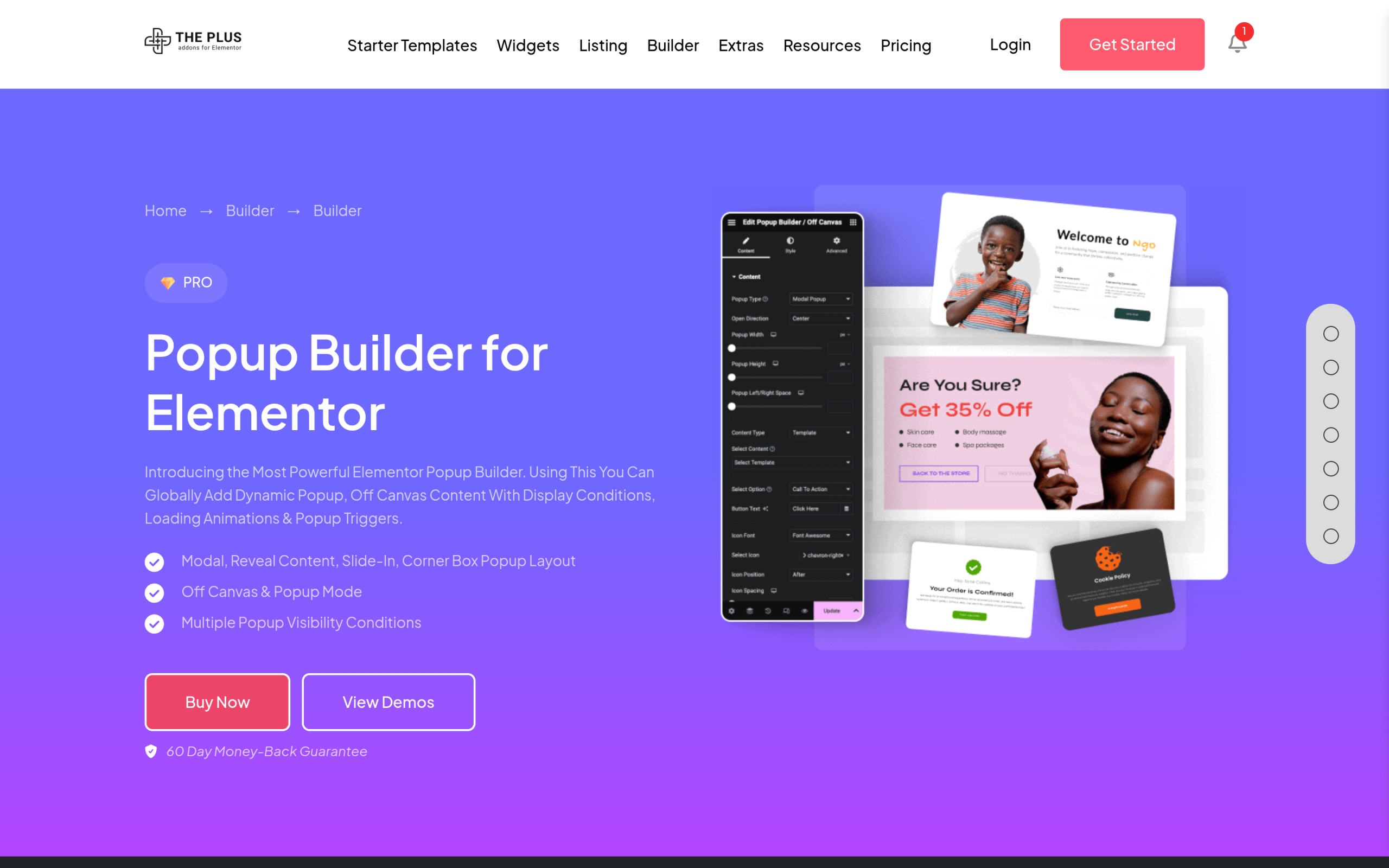 The plus addons popup builder for elementor