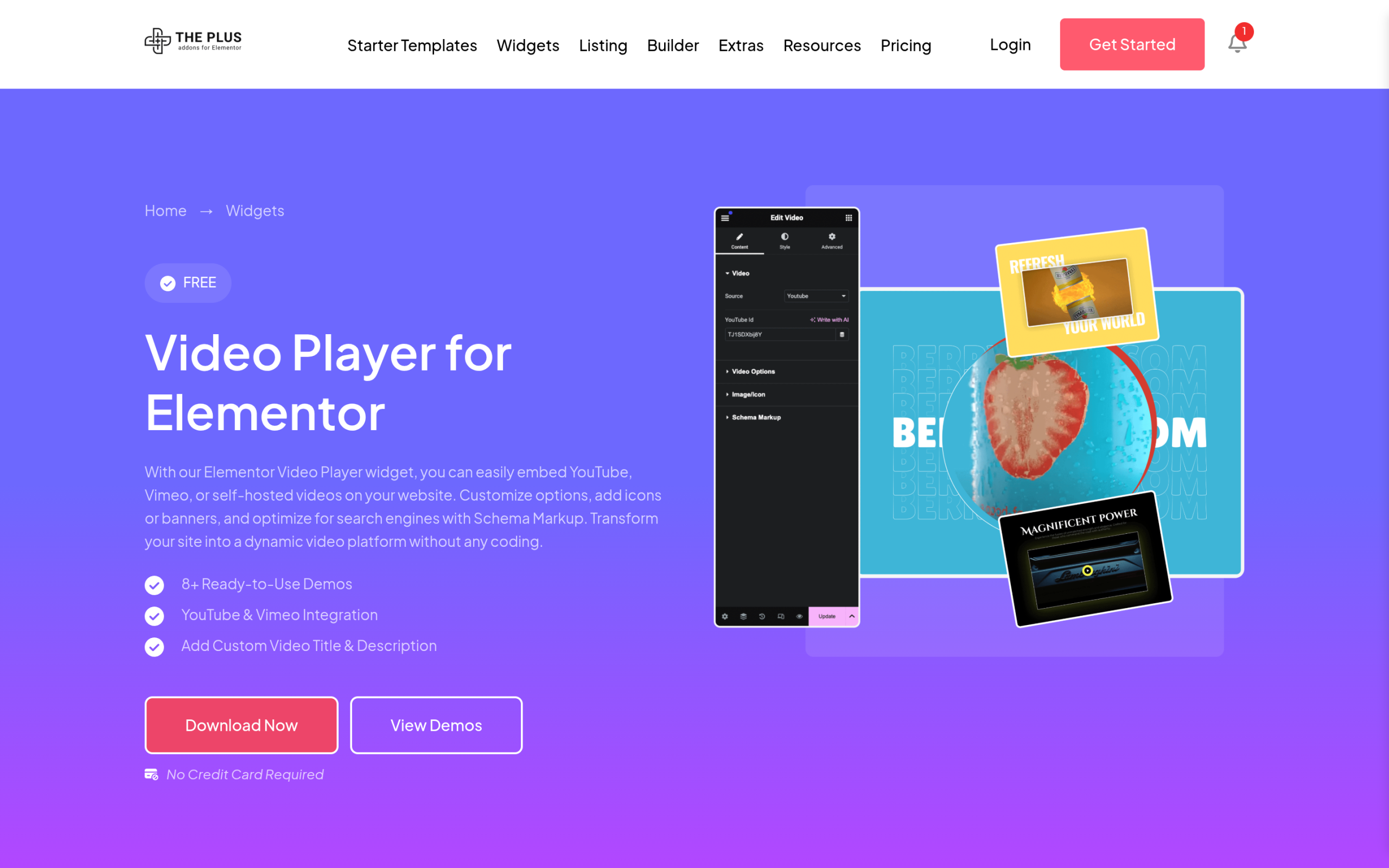 How to Add a Video Lightbox in Elementor (Popup Video on Click) The plus addons for elementor video player widget page