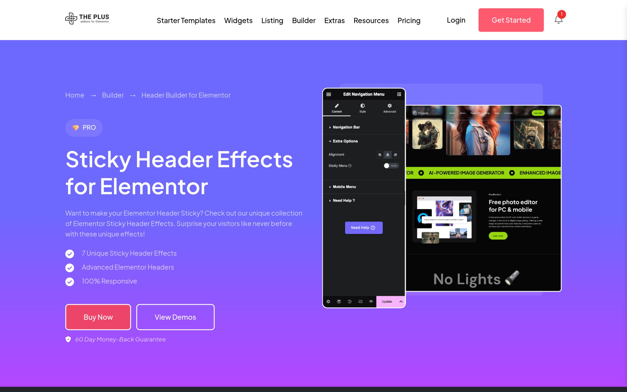How to Create a Sticky Header in Elementor (With Scroll Effects) The plus addons header effects for elementor