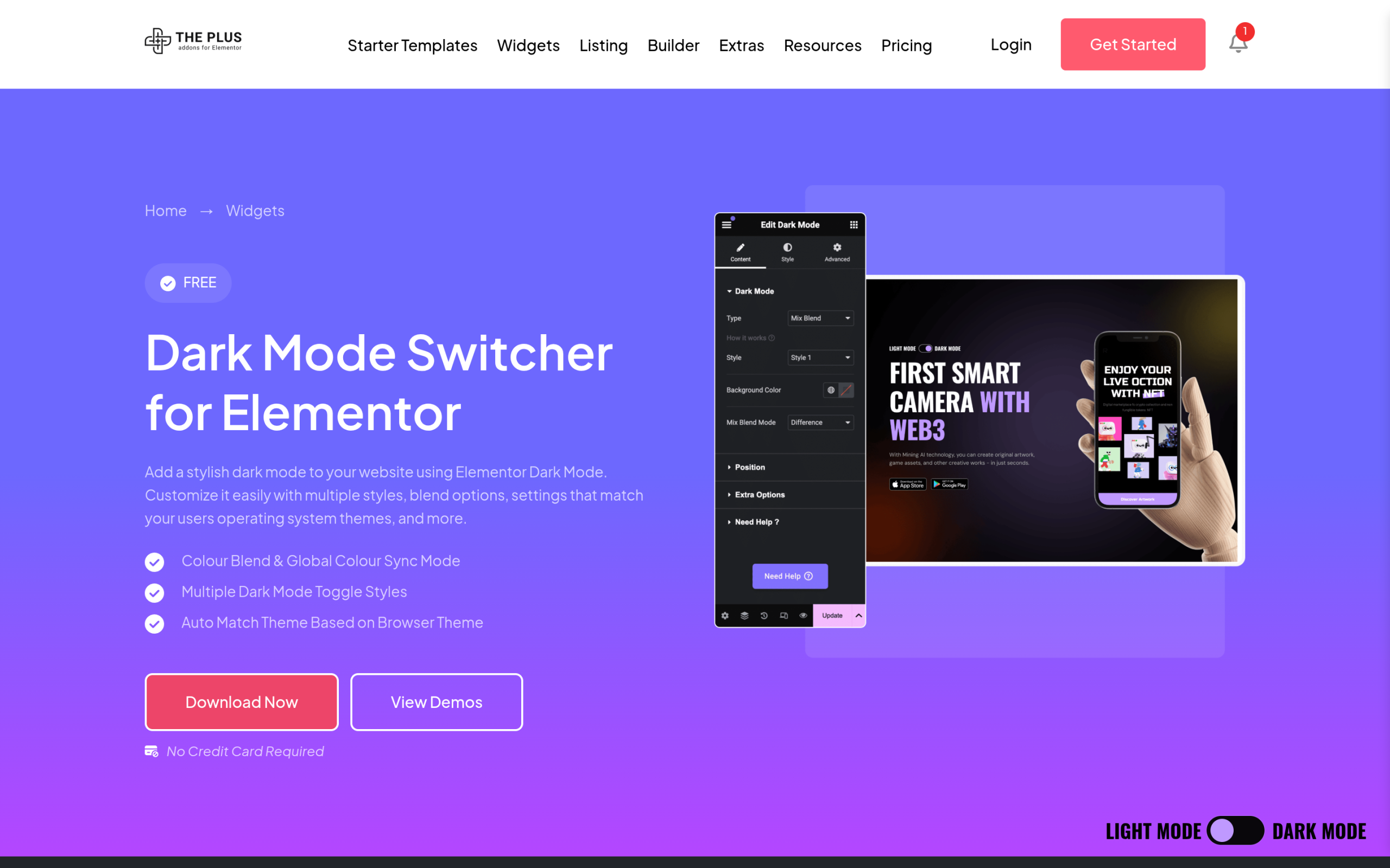 3 Ways to Build an Animated Toggle Switch in 2026 (CSS + Elementor) Dark mode switcher widget page showing eight different dark mode toggle styles