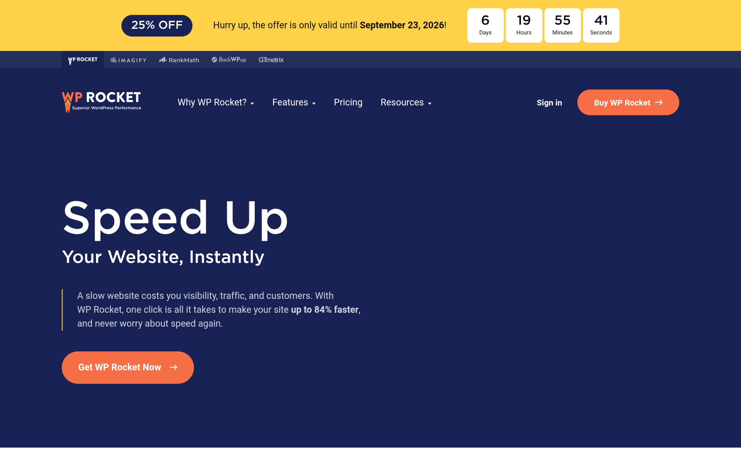 Do You Actually Need a CDN for WordPress? A Practical Guide Wp rocket caching plugin homepage, showing the server-side caching layer that a cdn complements rather than replaces