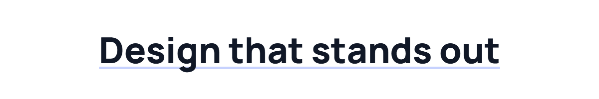 How to Add Underline Overlay Effect on Text in Elementor? Large text with a light purple overlay line along the bottom, made with overlay style 1