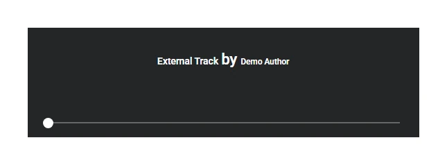How to Add Audio Player in Elementor for MP3 Music, Podcast? The audio player widget rendered on the page, showing the track title, author and controls.