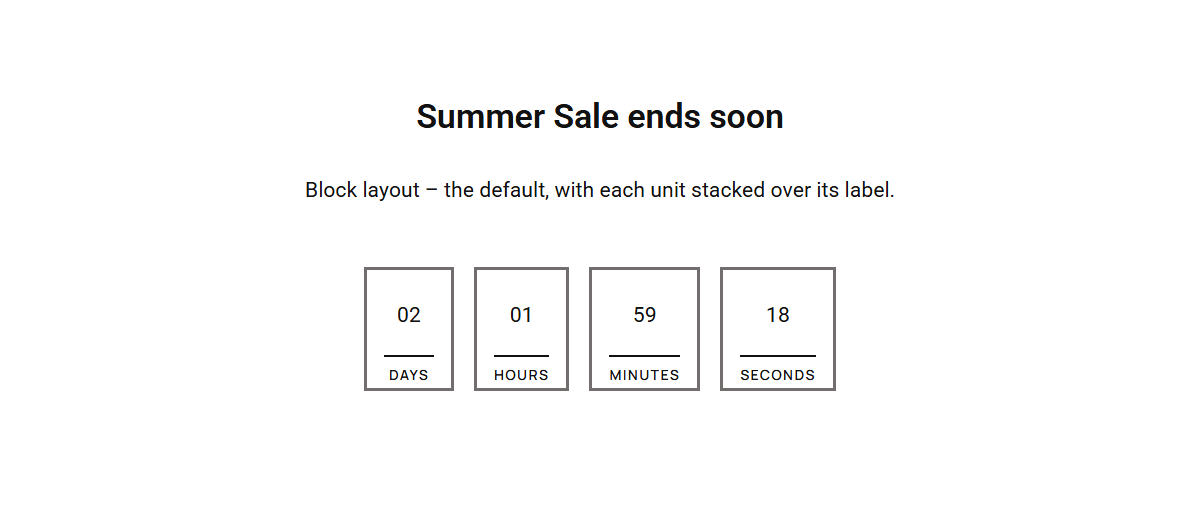 Elementor Pro Widgets: Free And Add-On Alternatives, Widget By Widget Block layout countdown timer with days, hours, minutes and seconds under a summer sale ends soon heading