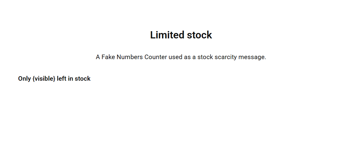 How to Add WooCommerce Product Stock Scarcity Timer in Elementor? (X Item Left) The fake stock counter rendered on a published page.