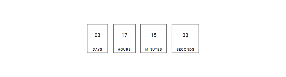 The product countdown rendered from the product's own date.