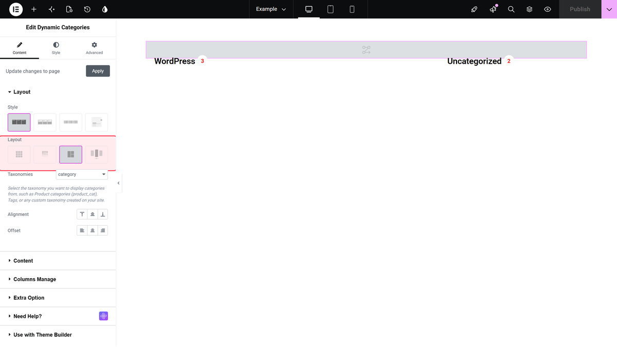 How to Create Category Metro Layout in Elementor? Layout set to metro