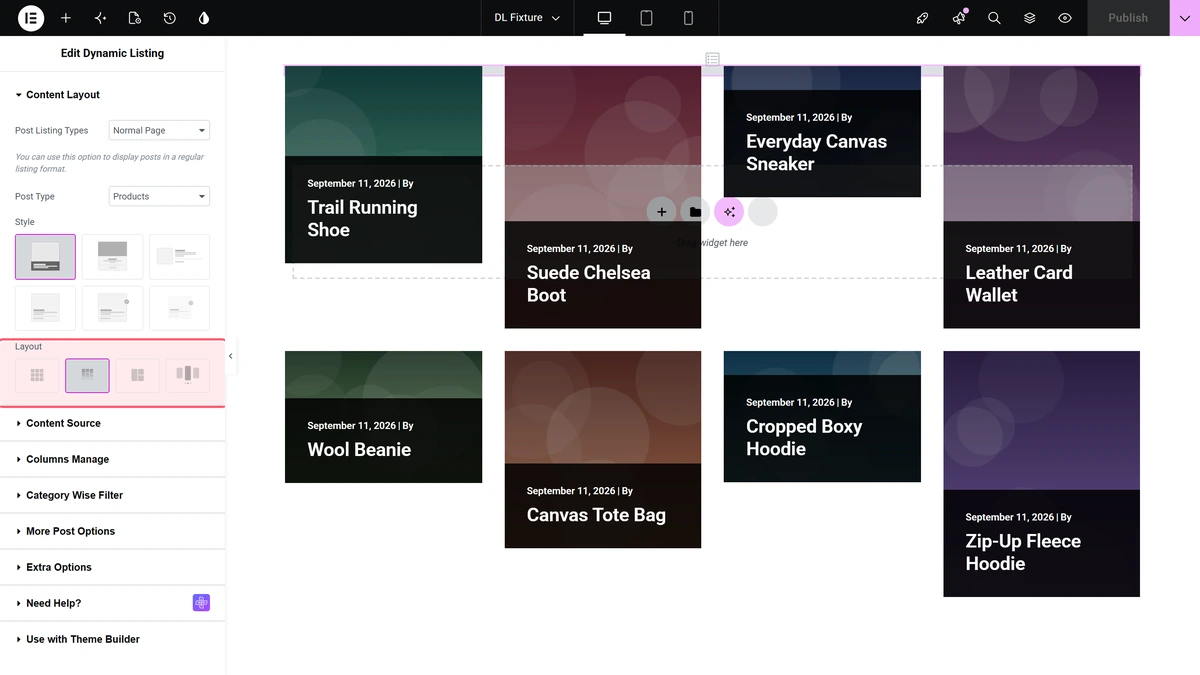 How to Show Custom Post Types in Masonry Grid Layout in Elementor? Layout control set to masonry