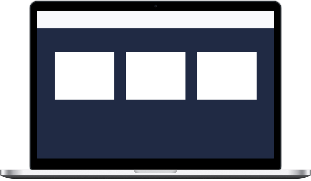Hovering the mockup scrolls the tall screenshot down to its bottom inside the laptop frame.