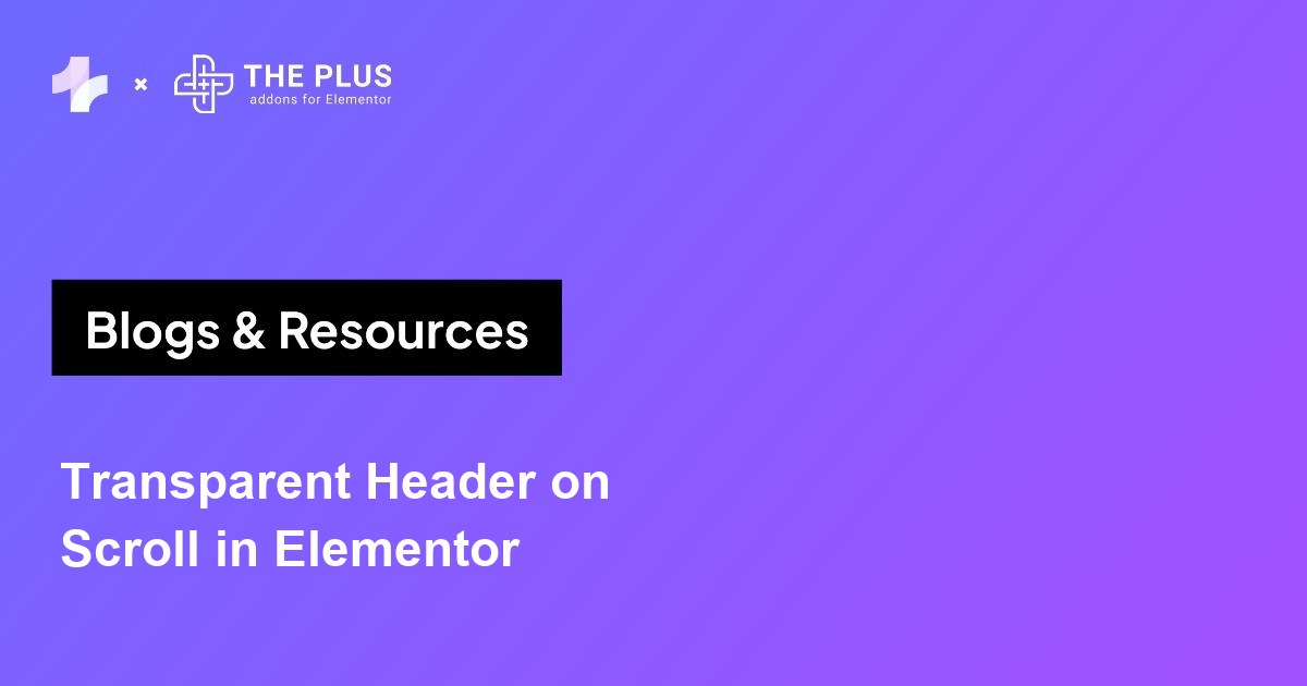 Elementor transparent header on scroll featured banner