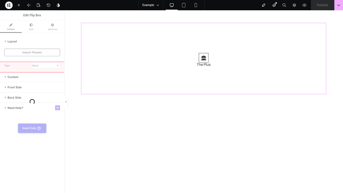Type control under layout