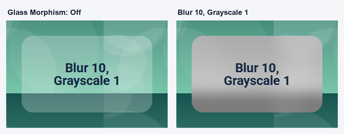 Grayscale 1 drains the colour out of the background showing through the glass