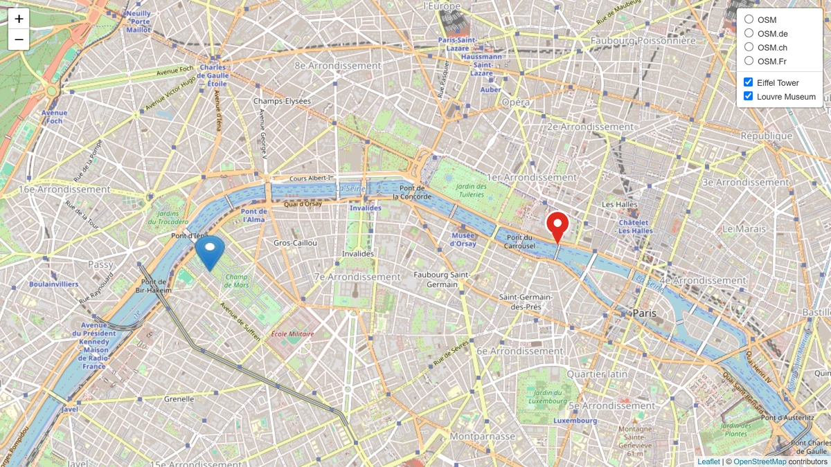 How to add custom marker in Google Maps in Elementor? Published openstreetmap map: the first marker is the plain default pin, the second is the custom image