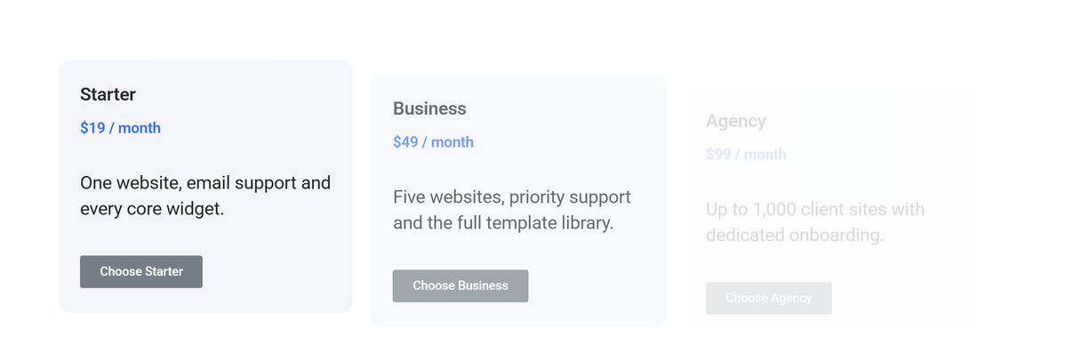 How to Use GSAP Animation in Elementor? Three cards mid-stagger: the first is in place, the second is half faded in and lower, the third is barely visible