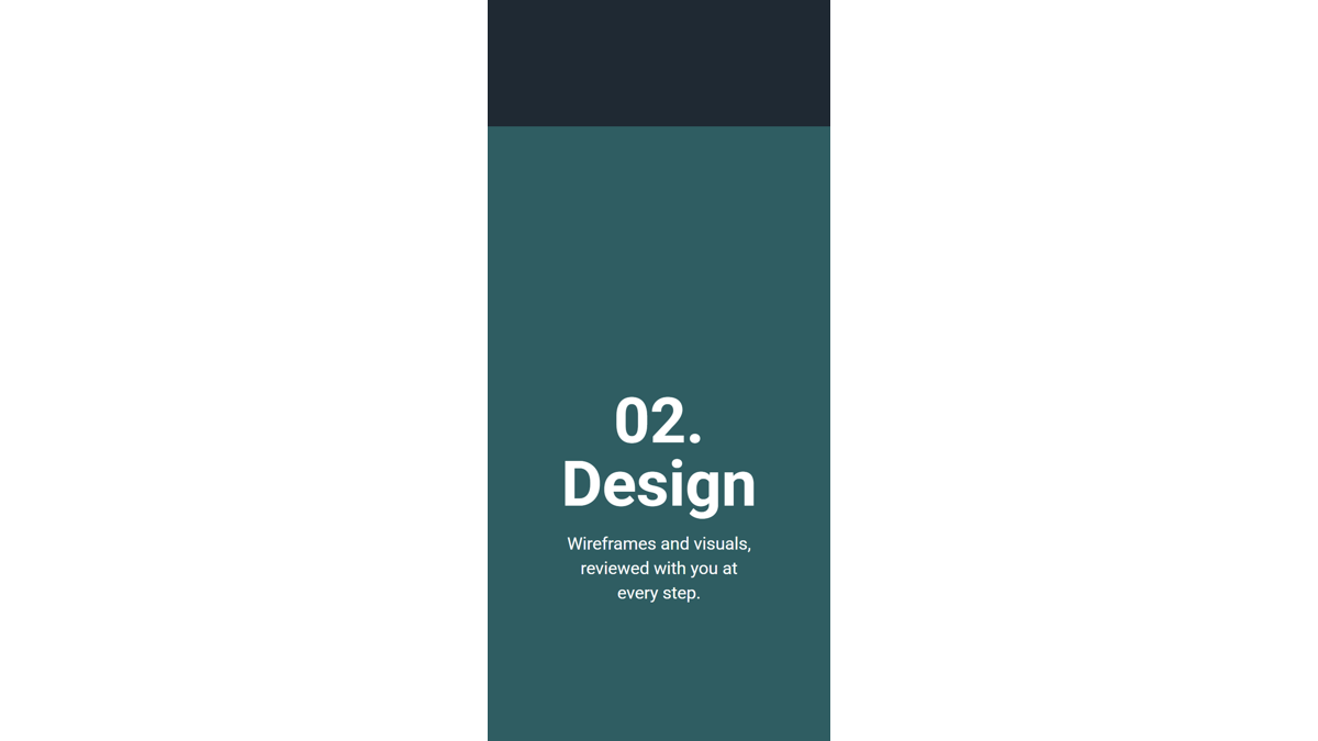 Horizontal Scroll Elementor Widget Settings Overview Phone-width page where the horizontal scroll has turned into normal vertical scrolling
