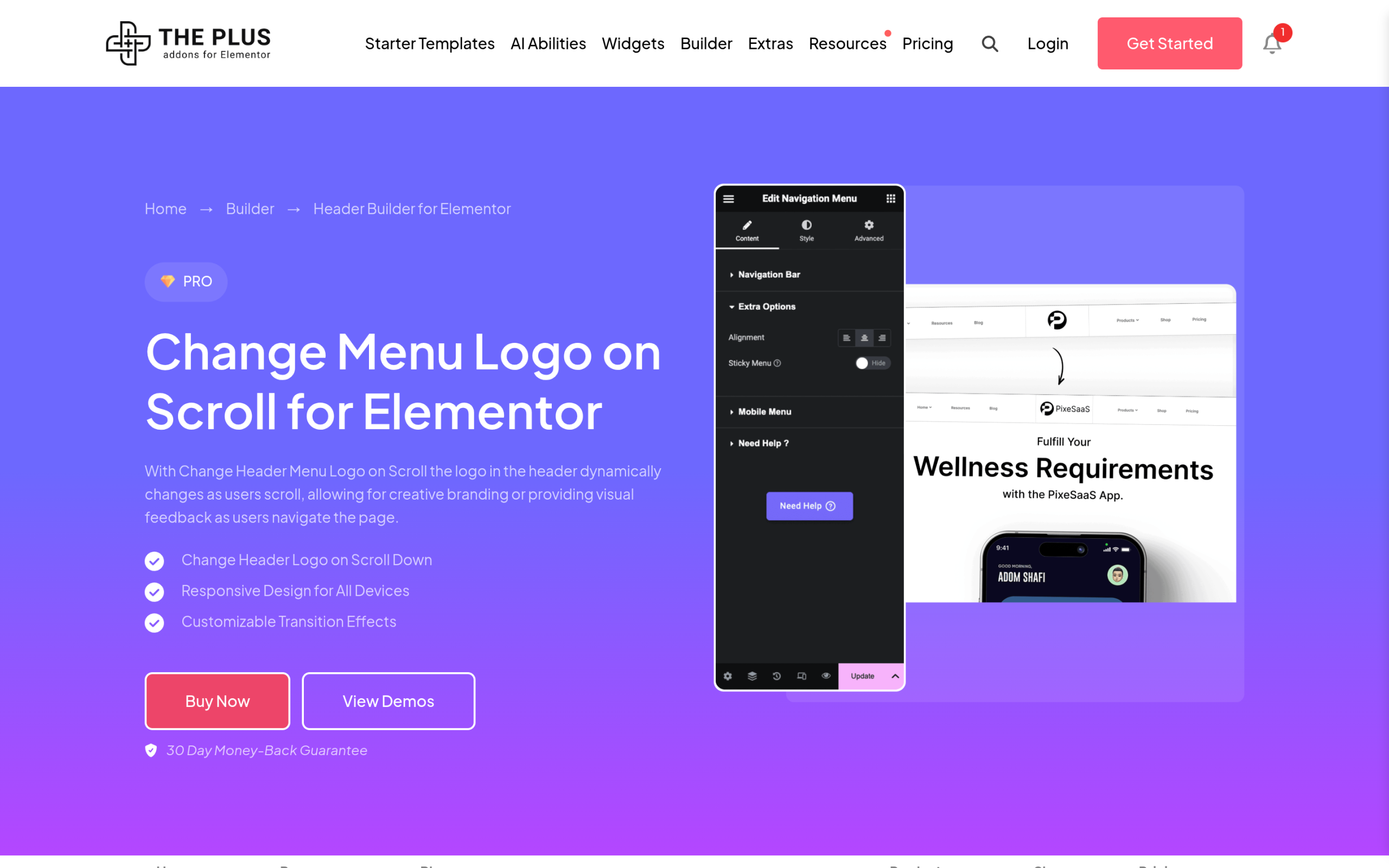 Elementor Transparent Header on Scroll: Step-by-Step Setup Guide Change menu logo on scroll settings paired with a transparent header in elementor