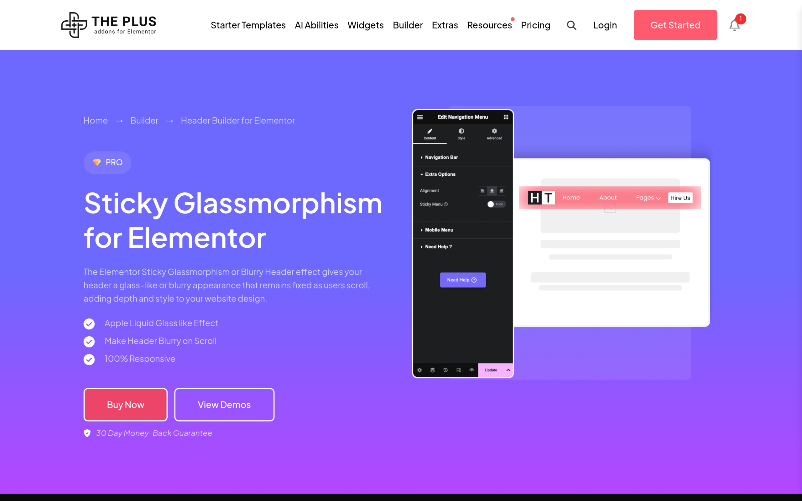 Elementor Transparent Header on Scroll: Step-by-Step Setup Guide Sticky glassmorphism header effect in elementor, used to keep contrast on a transparent header instead of a flat solid color