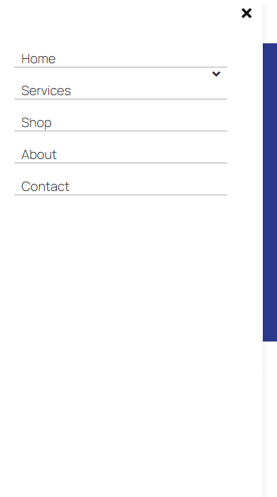 How to Create an Off Canvas Mobile Menu in Elementor? The off canvas menu open on a phone