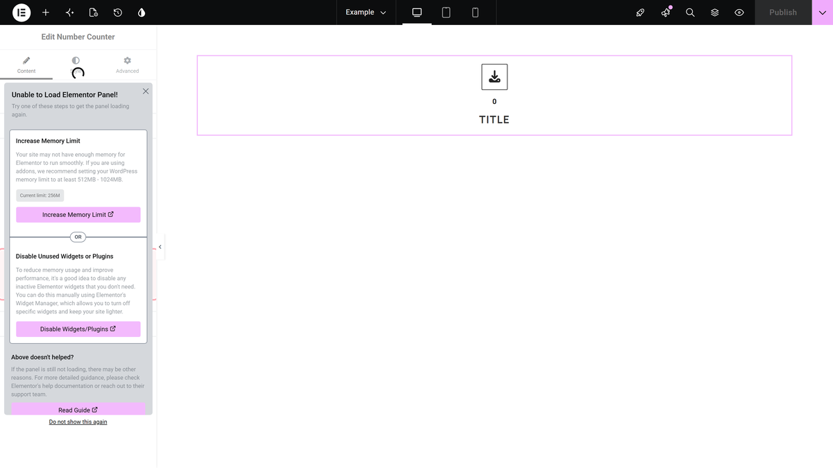Number Counter: Settings Overview Thousand separator toggle under extra option