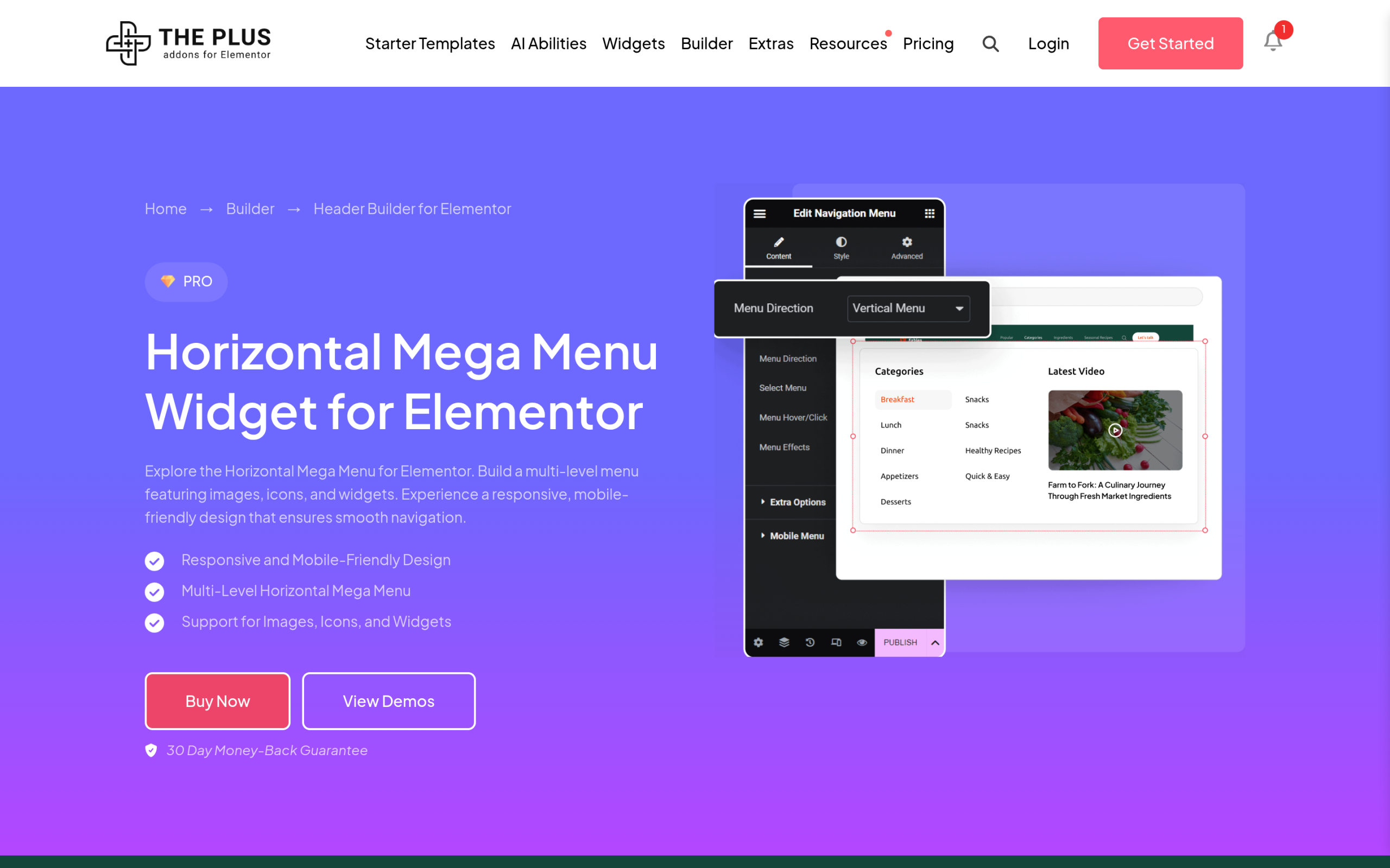 How to Add a Mega Menu in WordPress (4 Ways, With and Without Elementor) The plus addons for elementor horizontal mega menu widget with images and icons in the dropdown