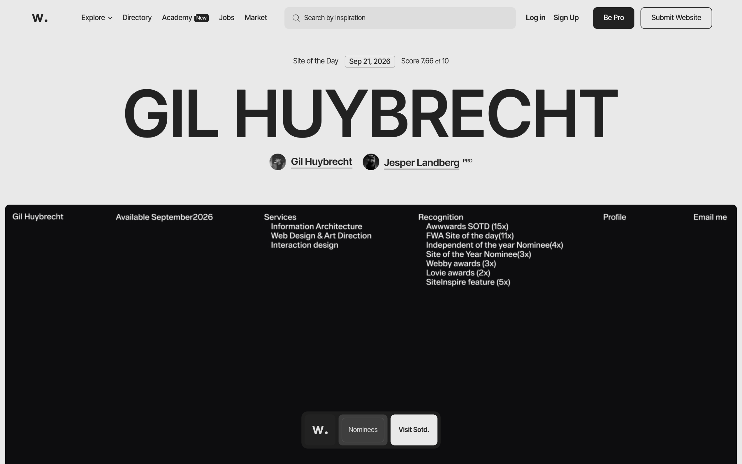 Web Design Trends 2026: What's Actually Working, Not Just Hype Awwwards homepage showing current award-winning site designs