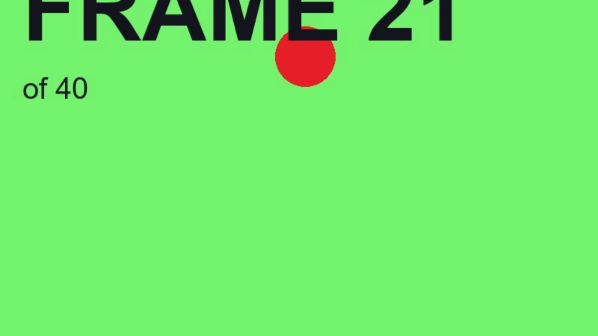 The same page further down, showing frame 21 of 40 with no caption