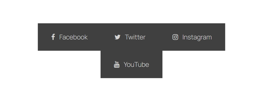 Four linked social icons with their titles, on a published page.