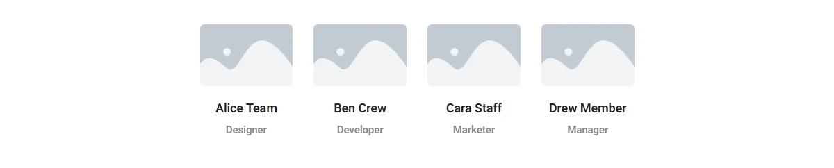 Team Member Listing Widget Settings Overview Masonry layout.