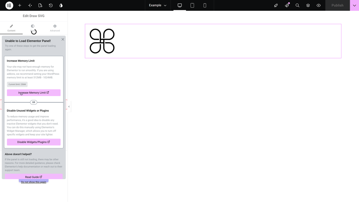 Draw SVG Widget: Settings Overview The on hover draw switch