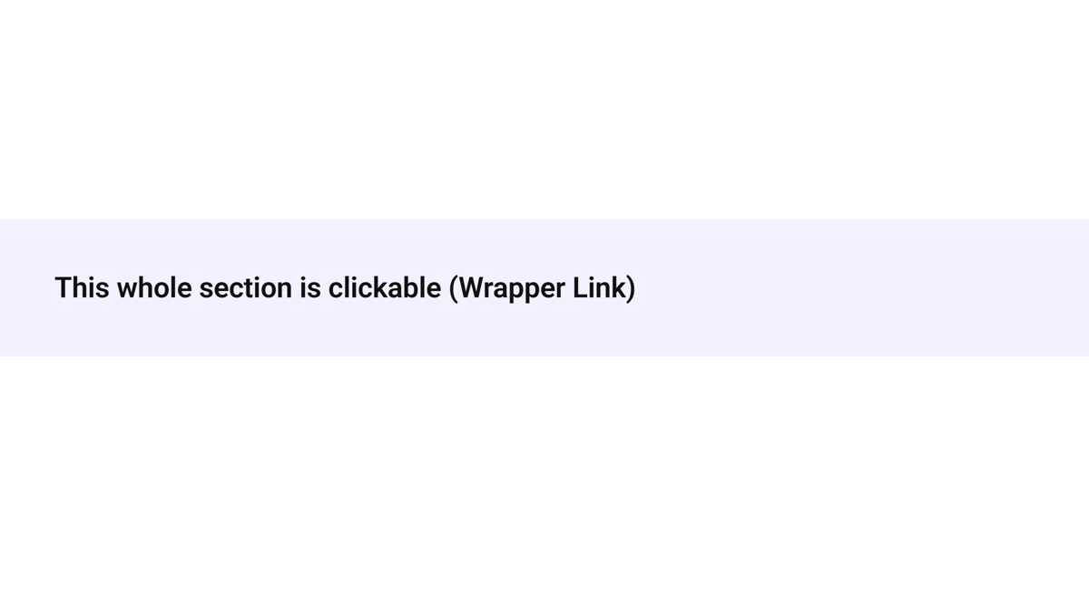 The published section carrying the wrapper-link data attribute with the destination url