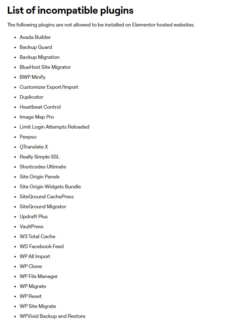 Elementor Hosting Review: Is Elementor Host Worth It, And What To Pair It With Elementor knowledge hub list of plugins not allowed on elementor hosted websites