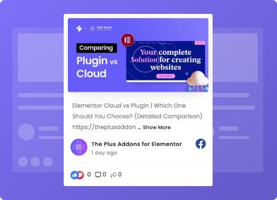 Facebook Feed from The Plus Addons for Elementor