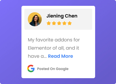Google review reviews wall from the plus addons for elementor
