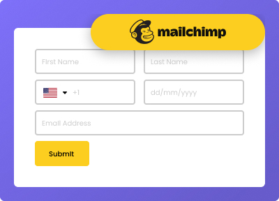 Mailchimp subscription ninja forms from the plus addons for elementor