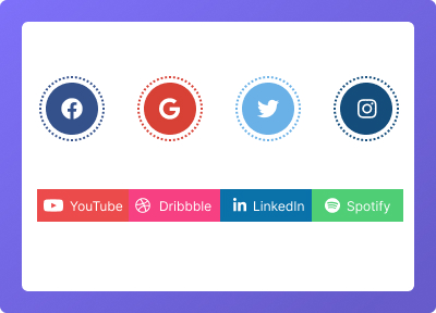 Social icon widgets from the plus addons for elementor