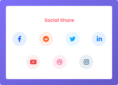 Social sharing widgets from the plus addons for elementor
